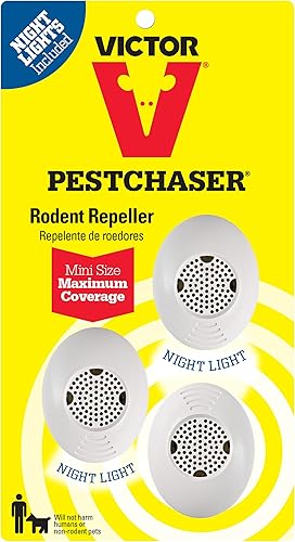 Victor Mini M753SN ultrasónico con luz nocturna, paquete de 3, color blanco