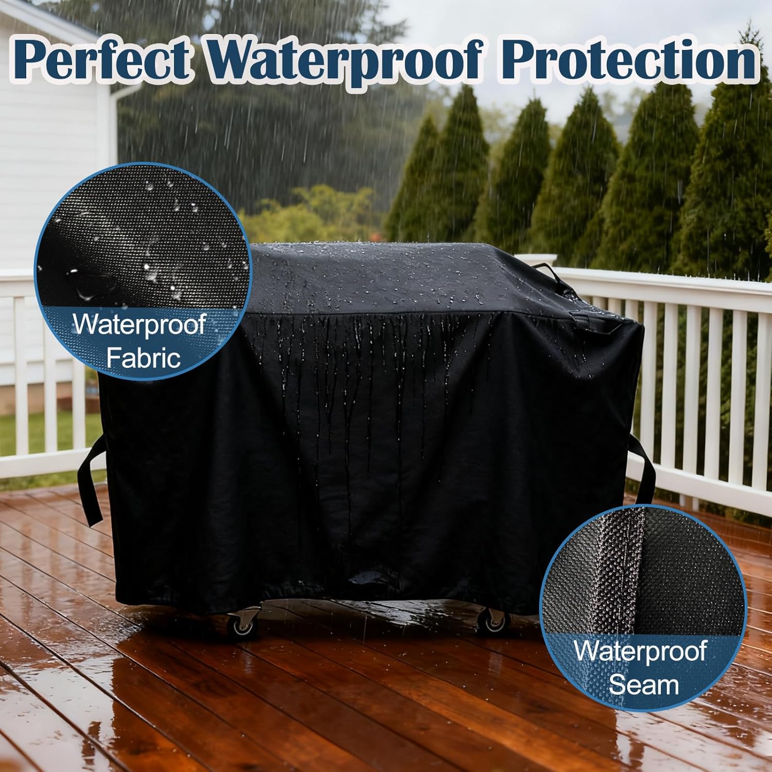 Grill Cover for Blackstone 28 inch Griddle with Hood, for Blackstone 2 Burner Griddle, Air Vent, Straps for Windproof, 600D Heavy Duty Waterproof Rip-Proof Outdoor Grill Cover