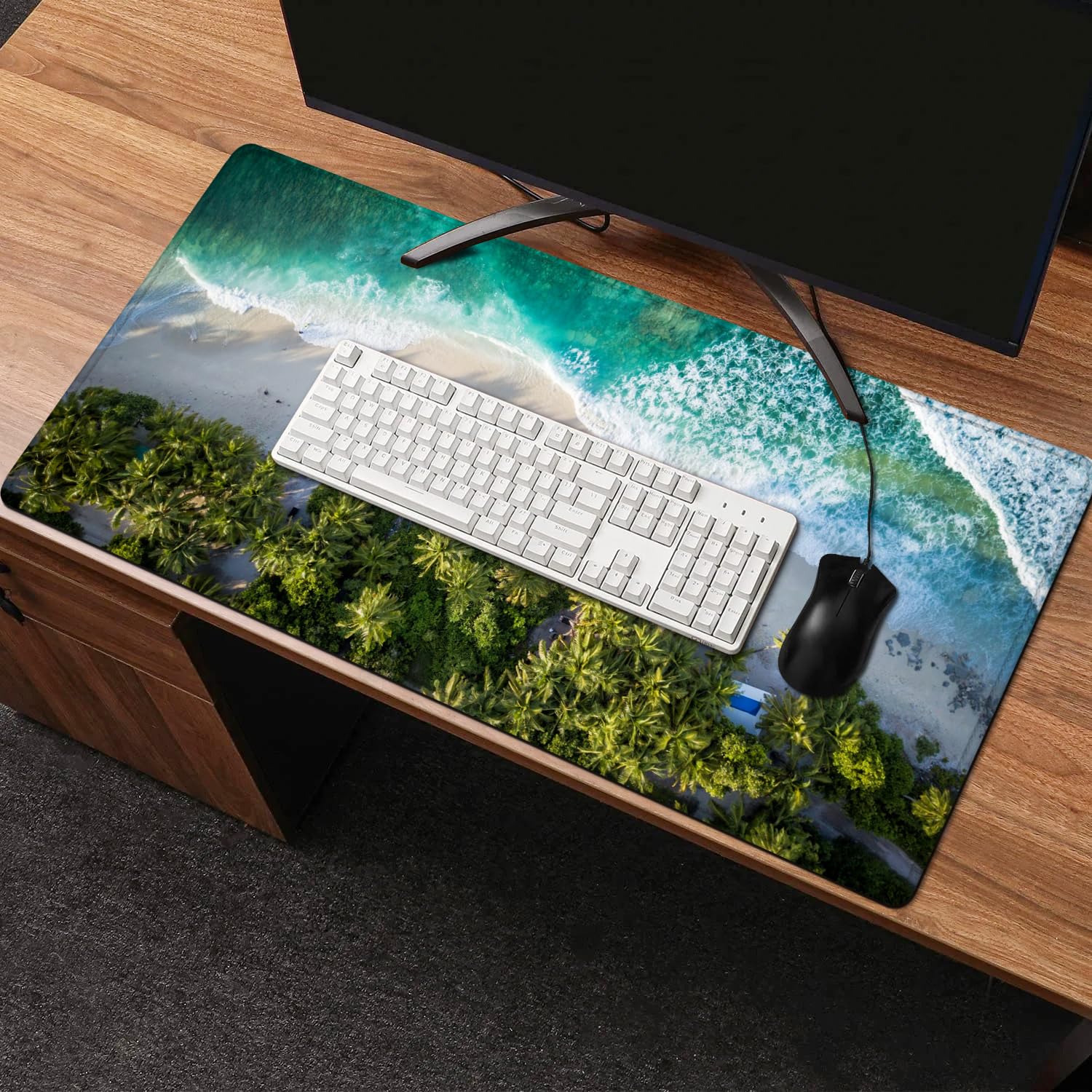 Alfombrilla de mouse grande para juegos (31.5 x 13.7 pulgadas), alfombrilla de mouse estable extendida con bordes cosidos, alfombrilla de escritorio, alfombrilla de escritorio para el