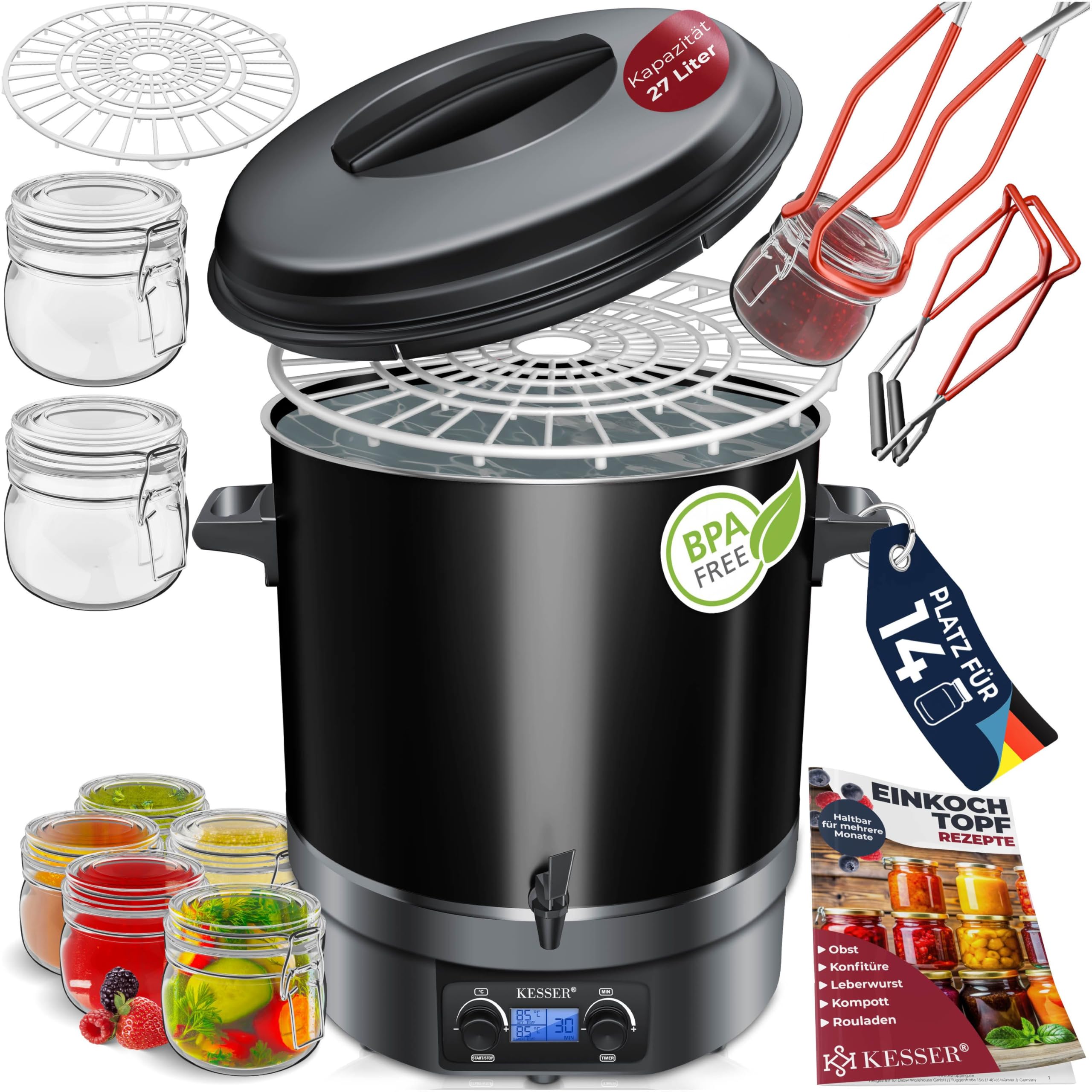 KESSER Einkochautomat 27 Liter Glühweinkocher Glühweinkessel
