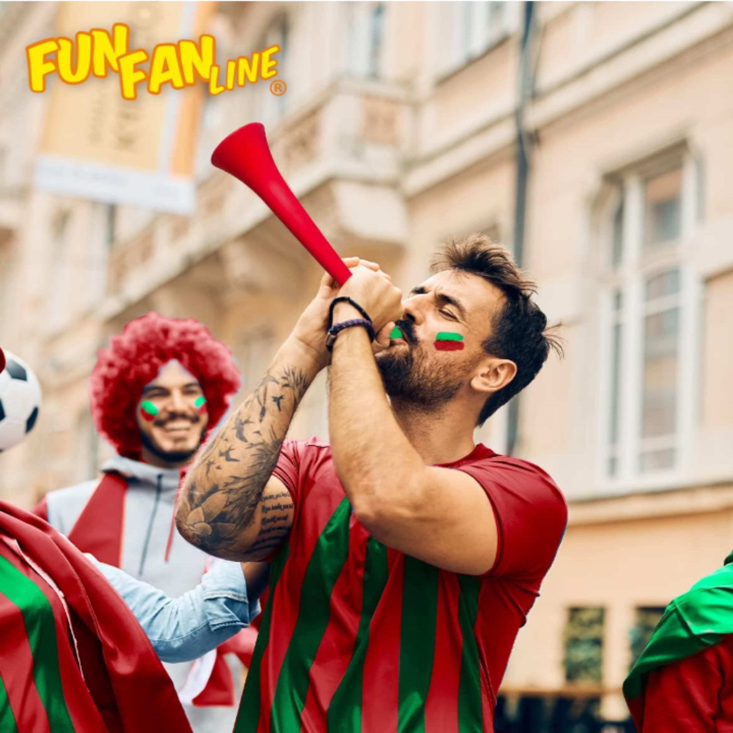 Lot de 3 trompettes Vuvuzela colorées. Accessoires pour Les fêtes, Les piñatas et Le Sport. Détachable pour Combiner Les Couleurs du Corps et de l'embout. - 5