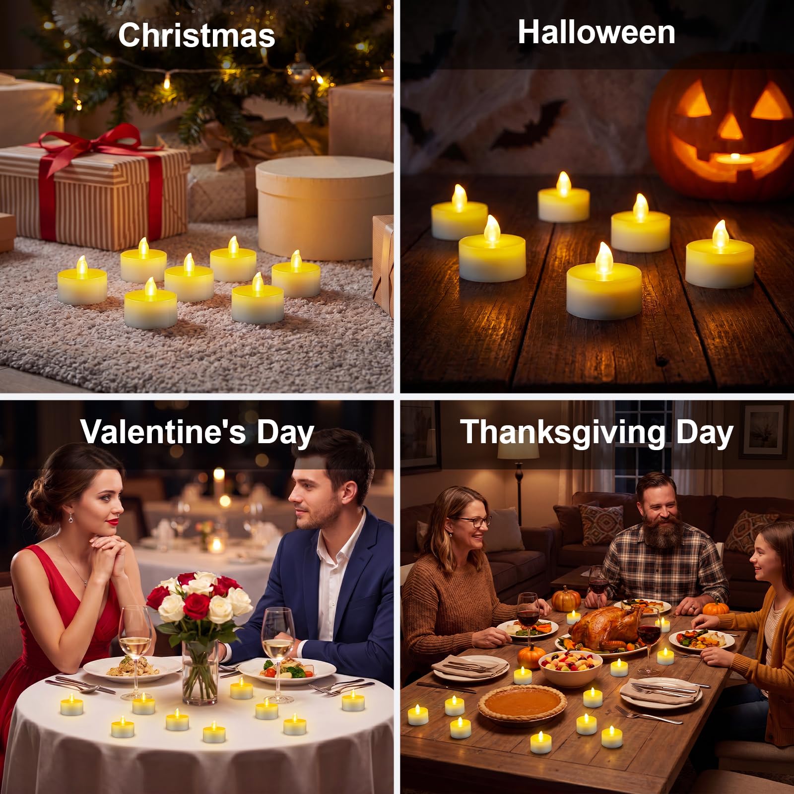 daphomeu 12 Stück Magnetische Wiederaufladbar LED Teelichter, Aufladbare Teelichter mit Ladestation & Timerfunktion und Fernbedienung, Flammenlose Kerzen für Weihnachten Halloween (Kaltes Licht)