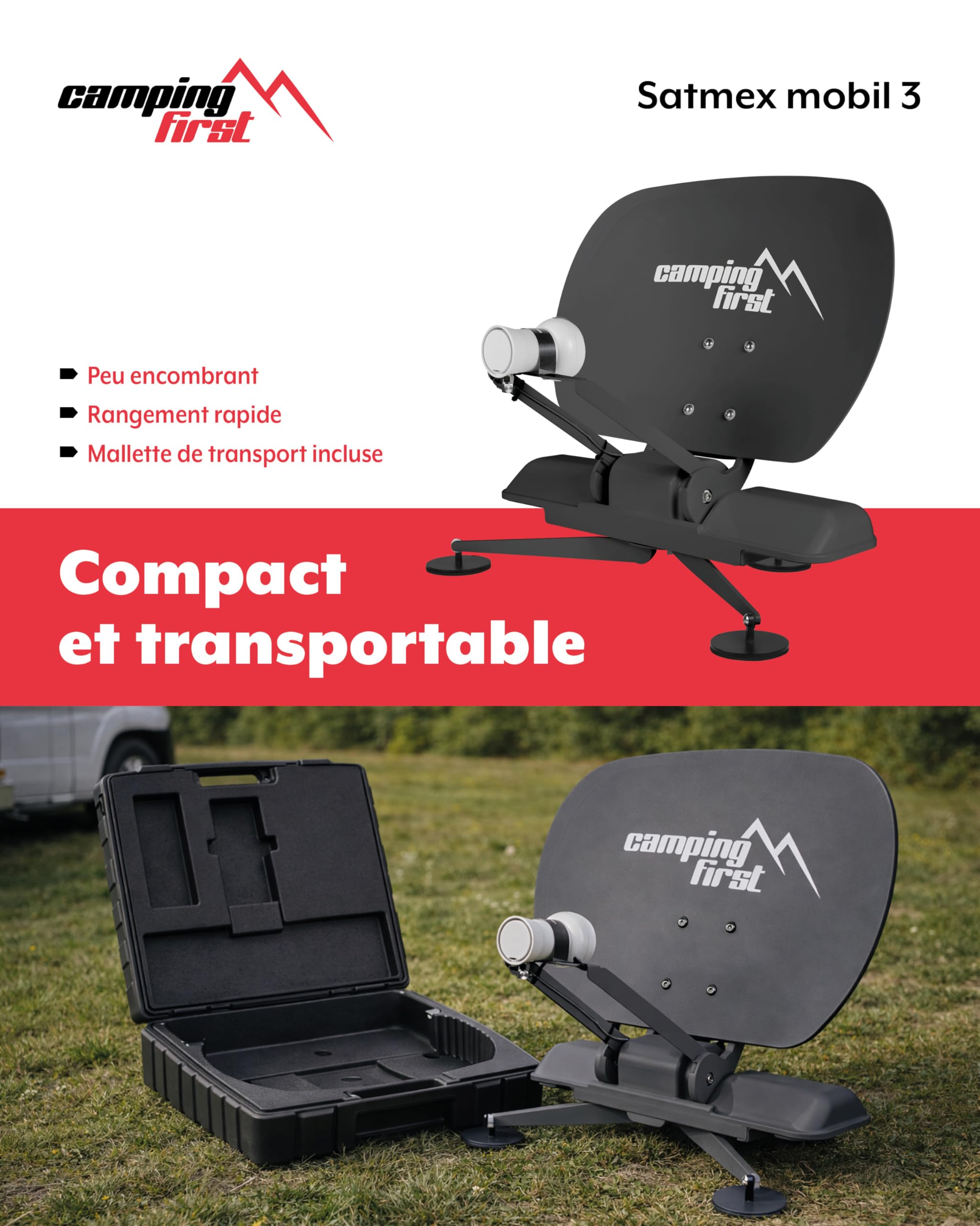 Satmex Mobil 3 – Antenne Sat Mobile Automatique – Anthracite
