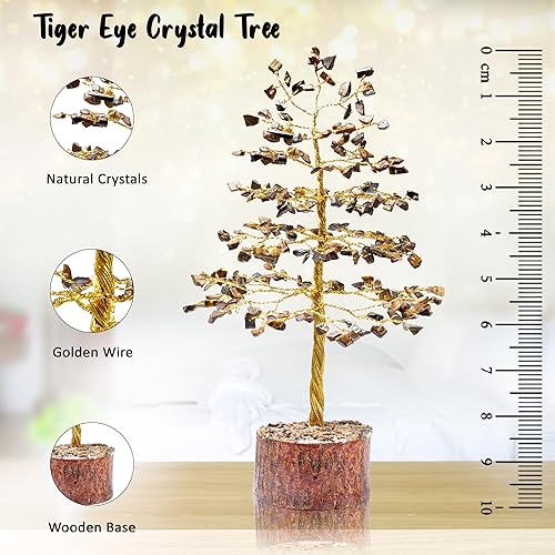 Miniatura 46 de Árbol de la vida de chakras de aventurina amarilla, árbol de cristal para energía positiva, decoración de Feng Shui, árbol de piedras preciosas
