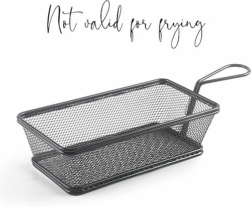 Miniatura 6 de LACOR - 61155  Cesta rectangular para servir aperitivos, cesta de patata francesa, acero inoxidable, no apta para freír, 8.3 x 4.3 x 2.4 in, acabado