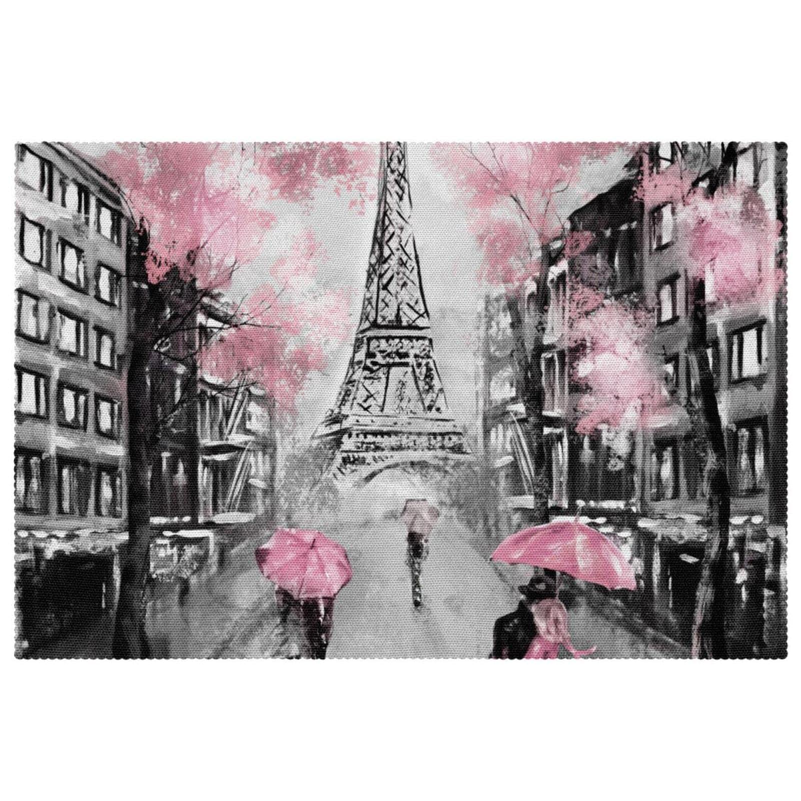 Set de table Paris haut de gamme effet peinture à l'huile avec finitions soignées 30x45cm