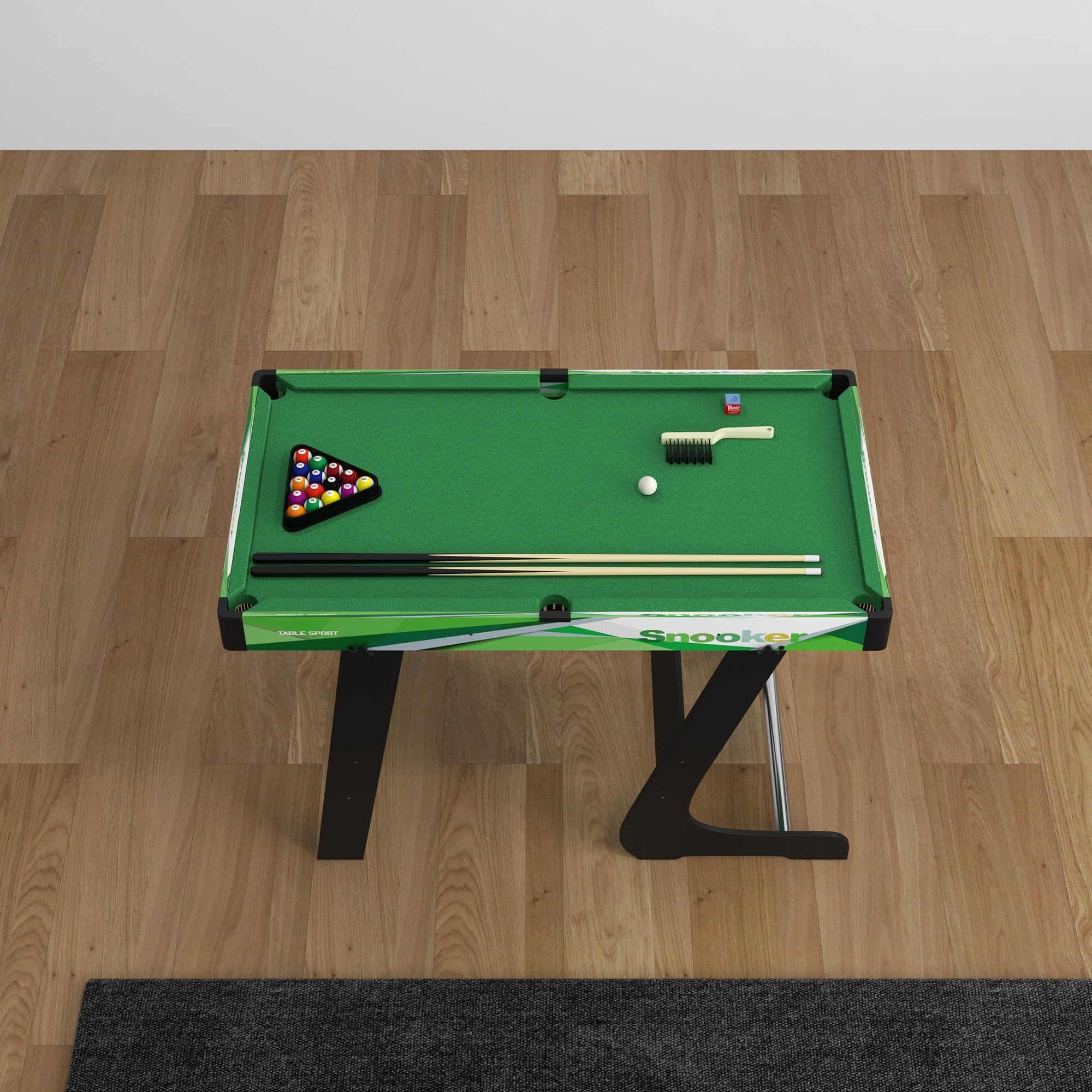 SPORTNOW Billardtisch, faltbar, amerikanisch, kompakt mit Zubehör, 16 Kugeln, 2 Queues, Kreide, Dreieck, 104L x 55,5B x 68H cm, grünes Tuch