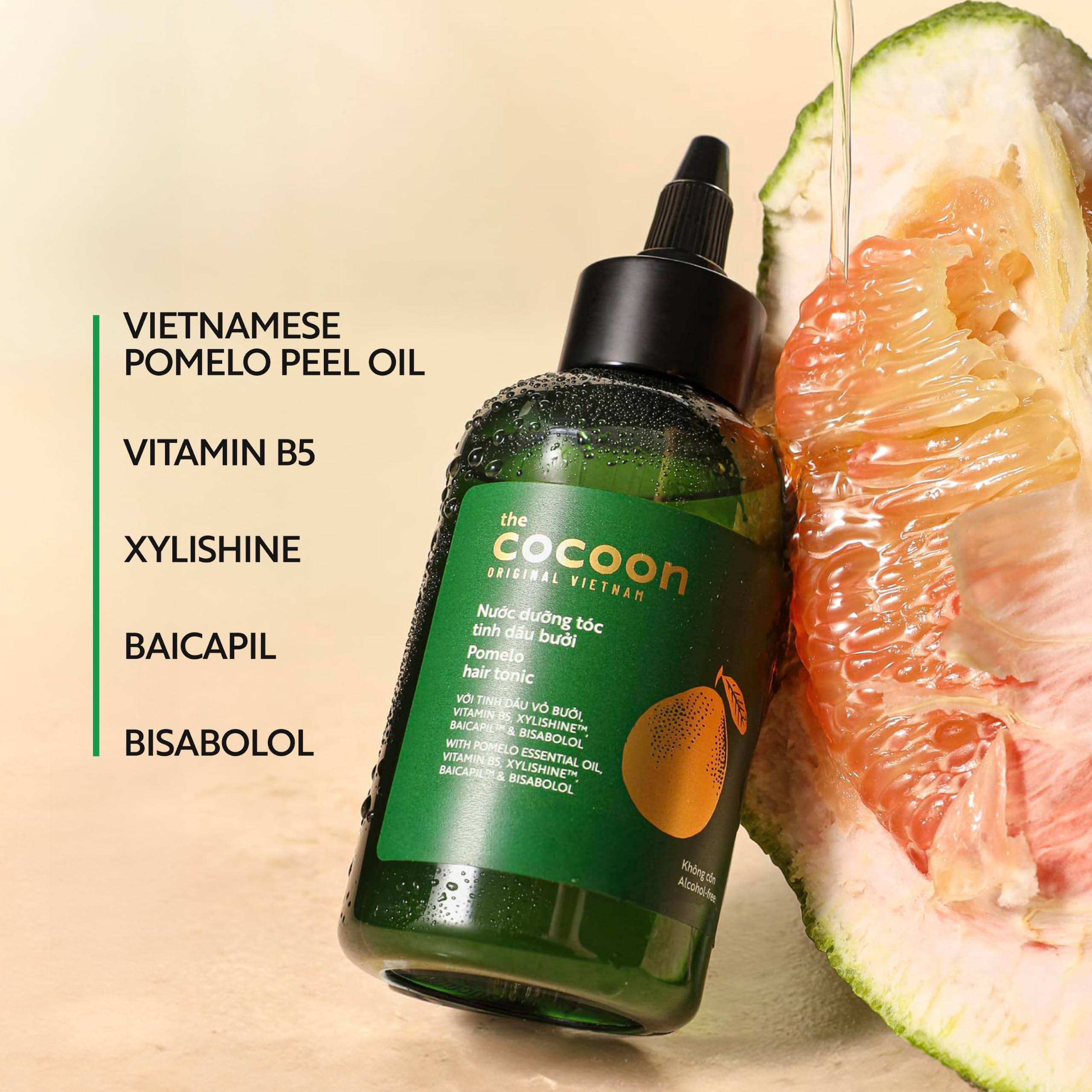 COCOONORIGINAL Cocoon Grejpfrutowy tonik do włosów Olejek grejpfrutowy do włosów Wegańskie serum do skóry głowy Zabieg na cienkie, zniszczone i łamliwe włosy Gładkie i zredukowane