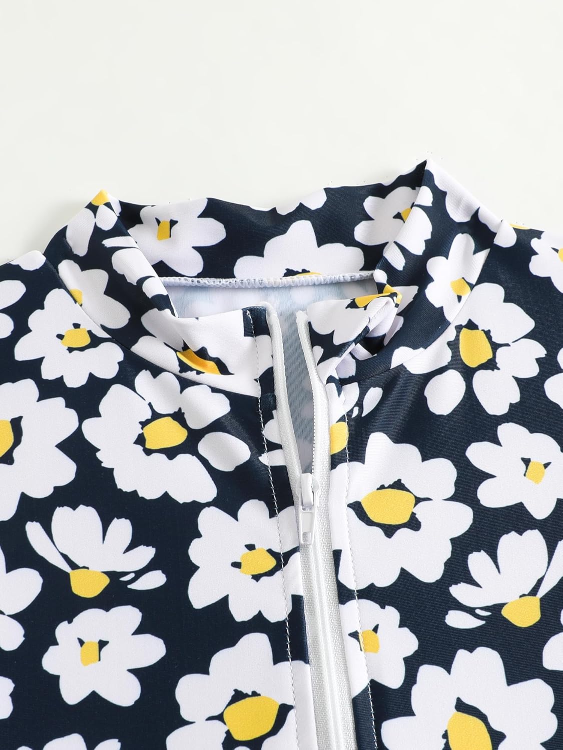 Toddler Girls Rash Guard Swimsuit Long Sleeve One Piece Zipper Ruffle Bathing Suit UPF 50+ Beach Swimwear 2-8Y - Image 2