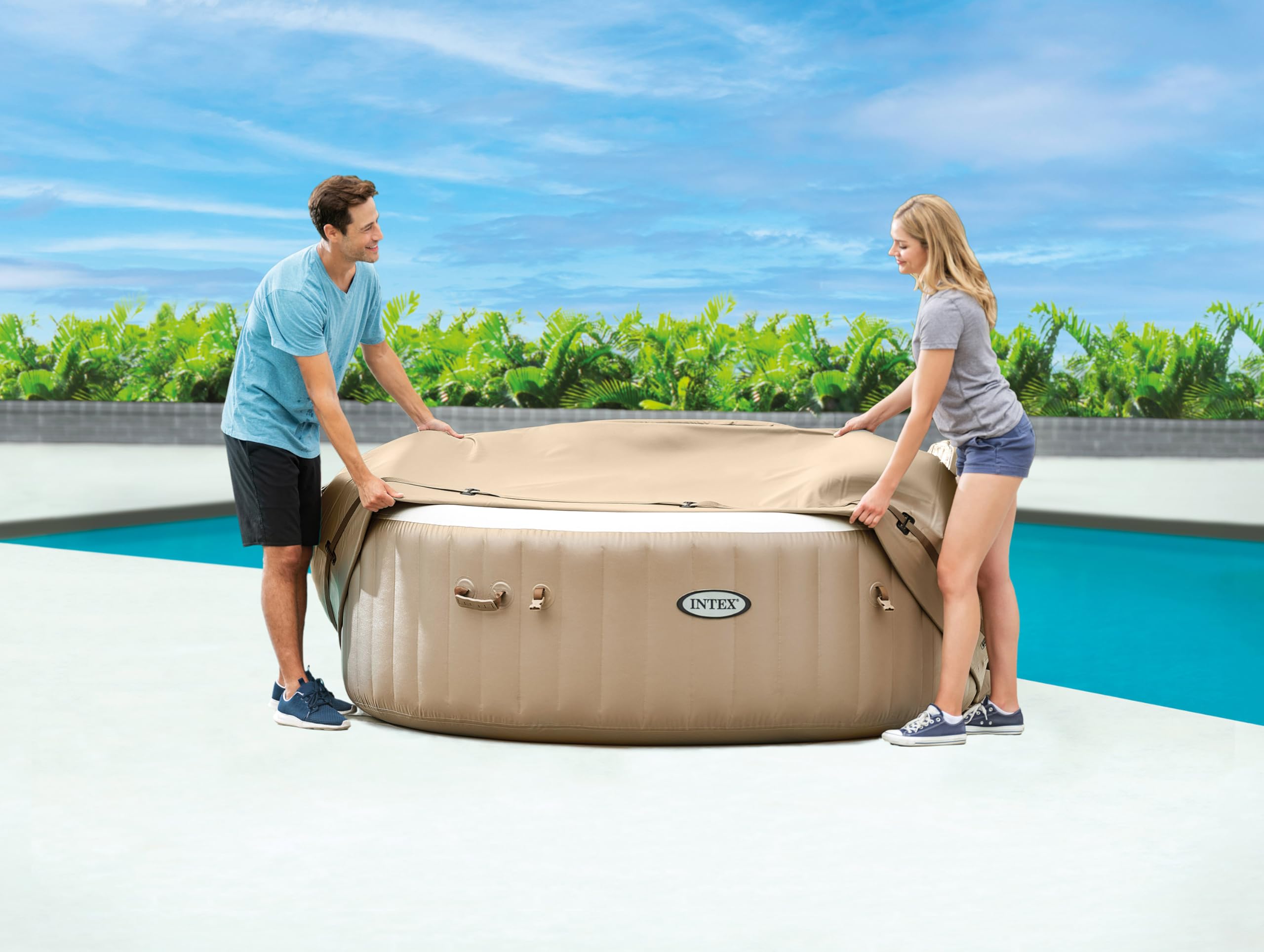 Intex Housse de Spa économe en énergie - Dimensions : 198 cm (diamètre) x 72 cm (Hauteur) (28523)