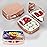 Dynippy Pill Case Pill Box with Mirror Retro Pocket 2 Compartment Medicine Case Vitamin Pill Organizer for Pocket Purse and Travel (Rose Gold - Colorful Flower)