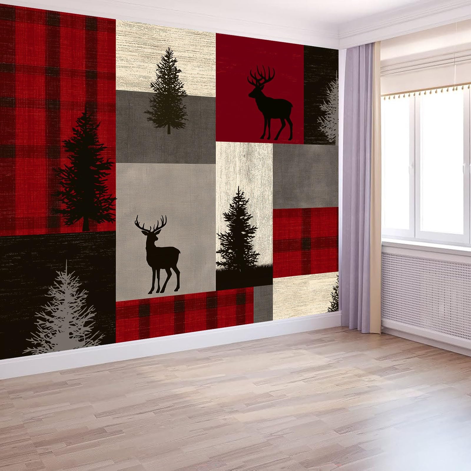 Fototapeta z włókniny w stylu vintage, tradycyjna, 400 x 280 cm (szer. x wys.), nowoczesna tapeta z włókniny, efekt 3D, dekoracja ścienna, patchwork, las, zwierzęta, tapeta ścienna, salon, restauracja