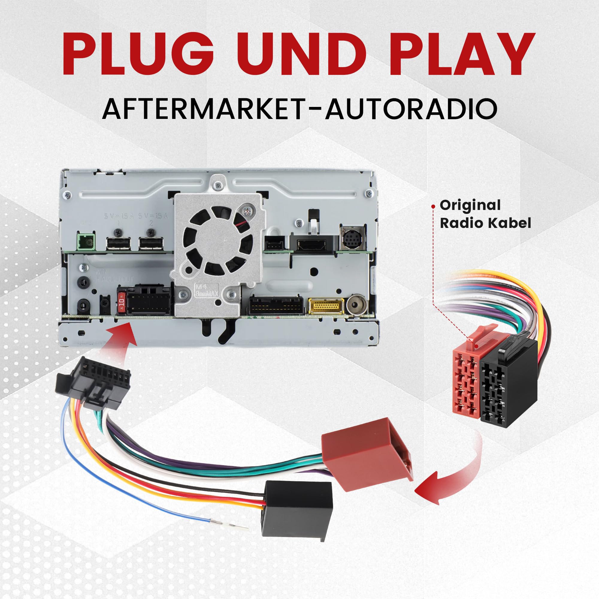 Câble ISO Pour Autoradio Pioneer AVIC-F960BT – Neuf – Marque TechExpert, Garantie 3 Ans