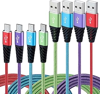 Android Charger Cable Fast Charge,Nylon Braided Micro USB Cable 10FT [4-Pack] Fast Charging Cord Compatible with Samsung Charger,Galaxy S6 S7 Edge J3 J7,LG,HTC,Motorola,Sony,Xbox One,PS4,Bynccea