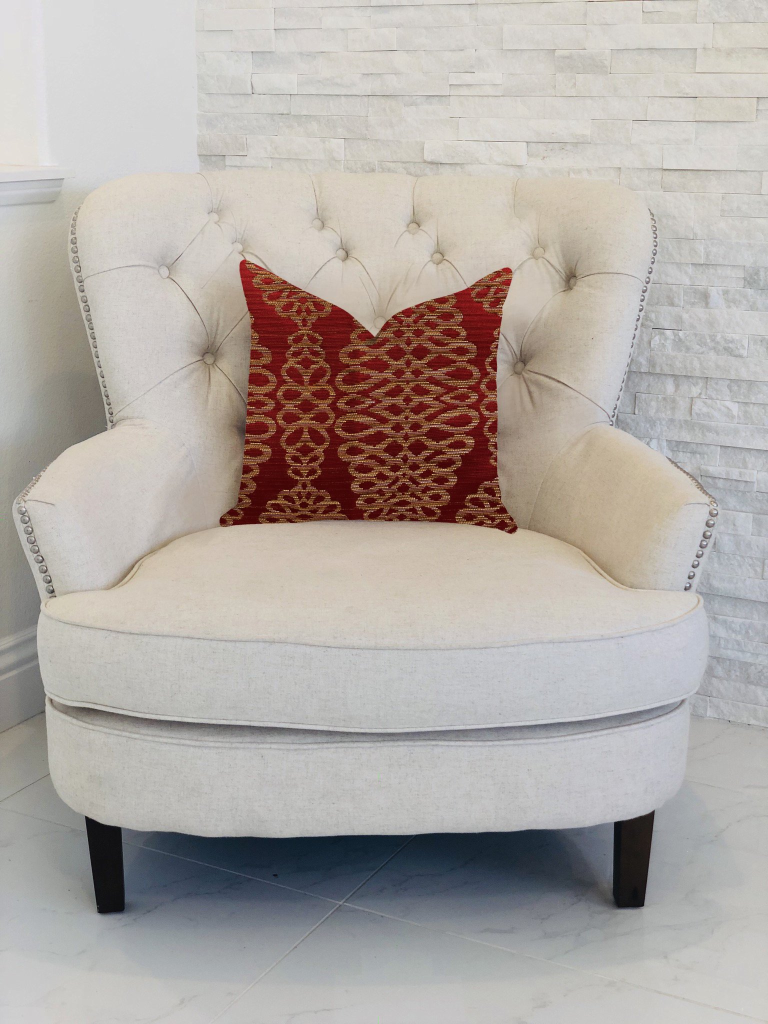 coussin feuillage doré - Hauteur 40 cm Longueur 40 cm - Location