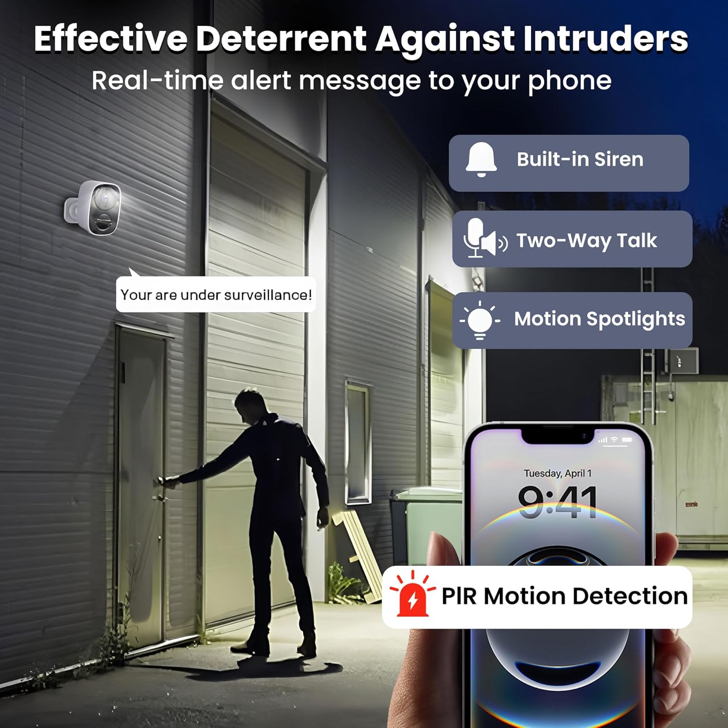 2026 Upgraded 2K Security Cameras Wireless Outdoor (2 Pack), Free Cloud Storage, Long Battery Life, AI Motion Detection, Spotlight & Siren, Waterproof, WiFi Surveillance Outdoor Camera with 2-Way Talk