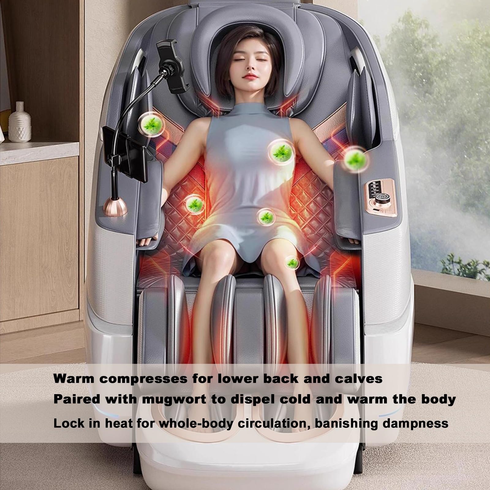 Poltrona Massaggiante 4D Per Tutto Il Corpo Con Terapia Del Calore E Massaggio Pneumatico, Poltrona Reclinabile Per Uso Domestico(Noir)