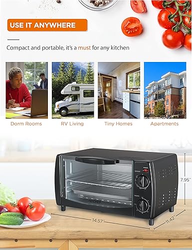 Miniatura 7 de Commercial Chef Horno tostador mecánico de 4 rebanadas de 10 litros