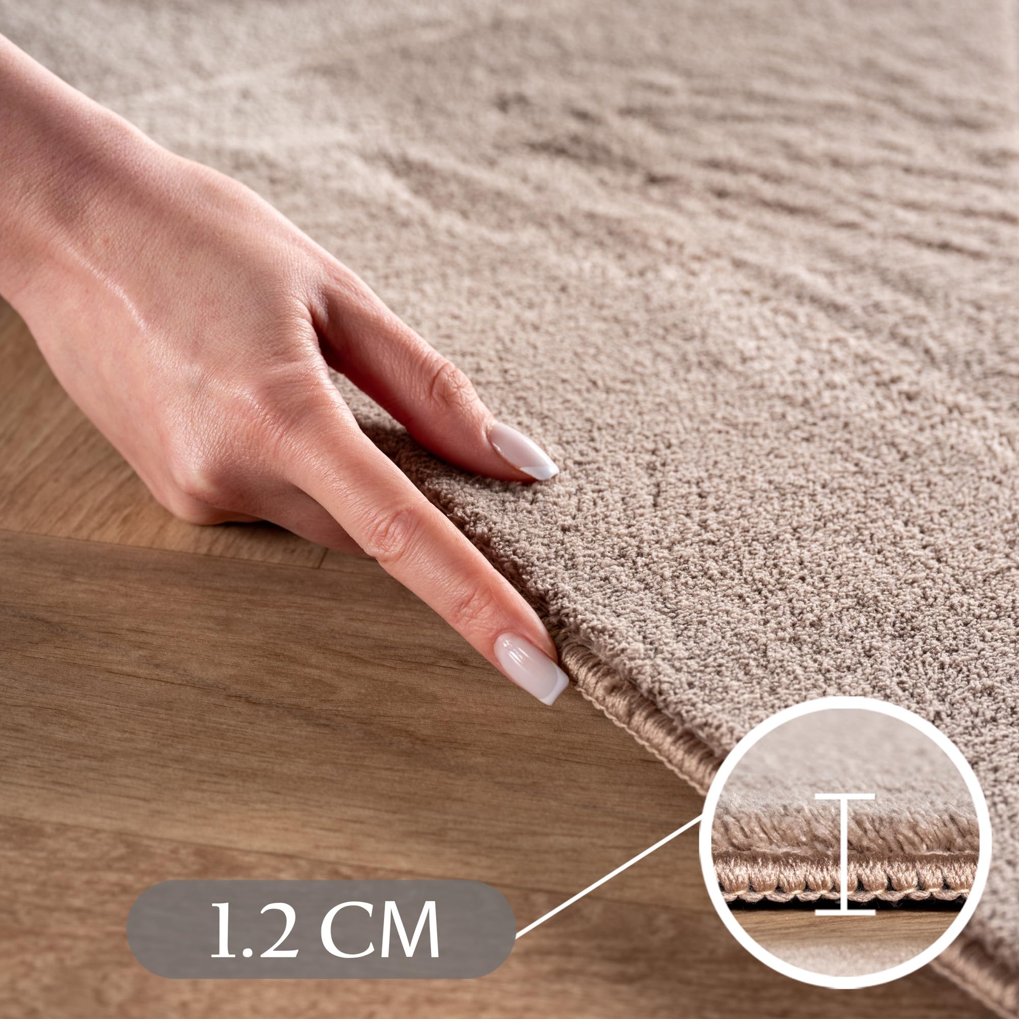 SIMPEX, Tappeto Beige Monocromatico Stile Boho Scandinavo 140x200 cm, Tappeto Decorativo Morbido e Facile da Mantenere, Lavabile, Effetto 3D, Per Soggiorno e Camera da Letto