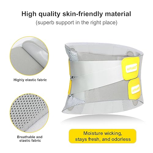 Miniatura 2 de Soporte de espalda para dolor de espalda baja, soporte lumbar, alivio de ciática y hernia de disco, cinturón ajustable con almohadilla extraíble,