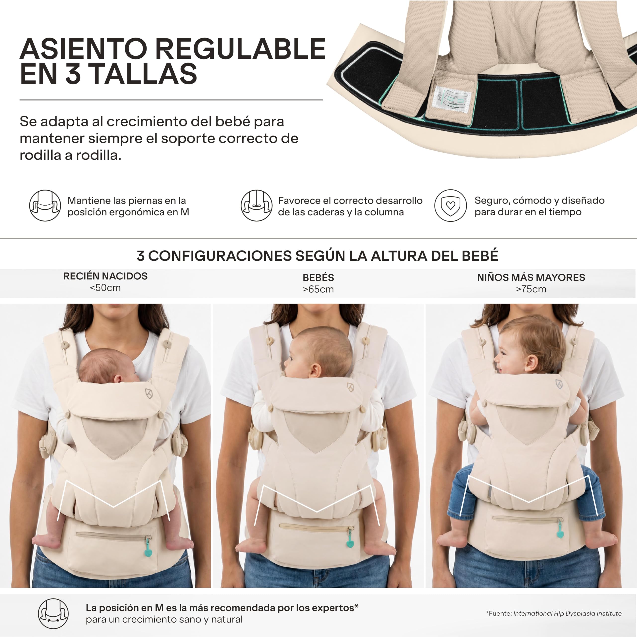 Koala Babycare Mochila Bebe Ergonómica 0-36 Meses (3,2-20,4 kg) - Mochila Portabebes Evolutiva con Asiento Ajustable Patentado en 3 Posiciones - Soporte Cervical, Frontal, Cara al Mundo y Espalda