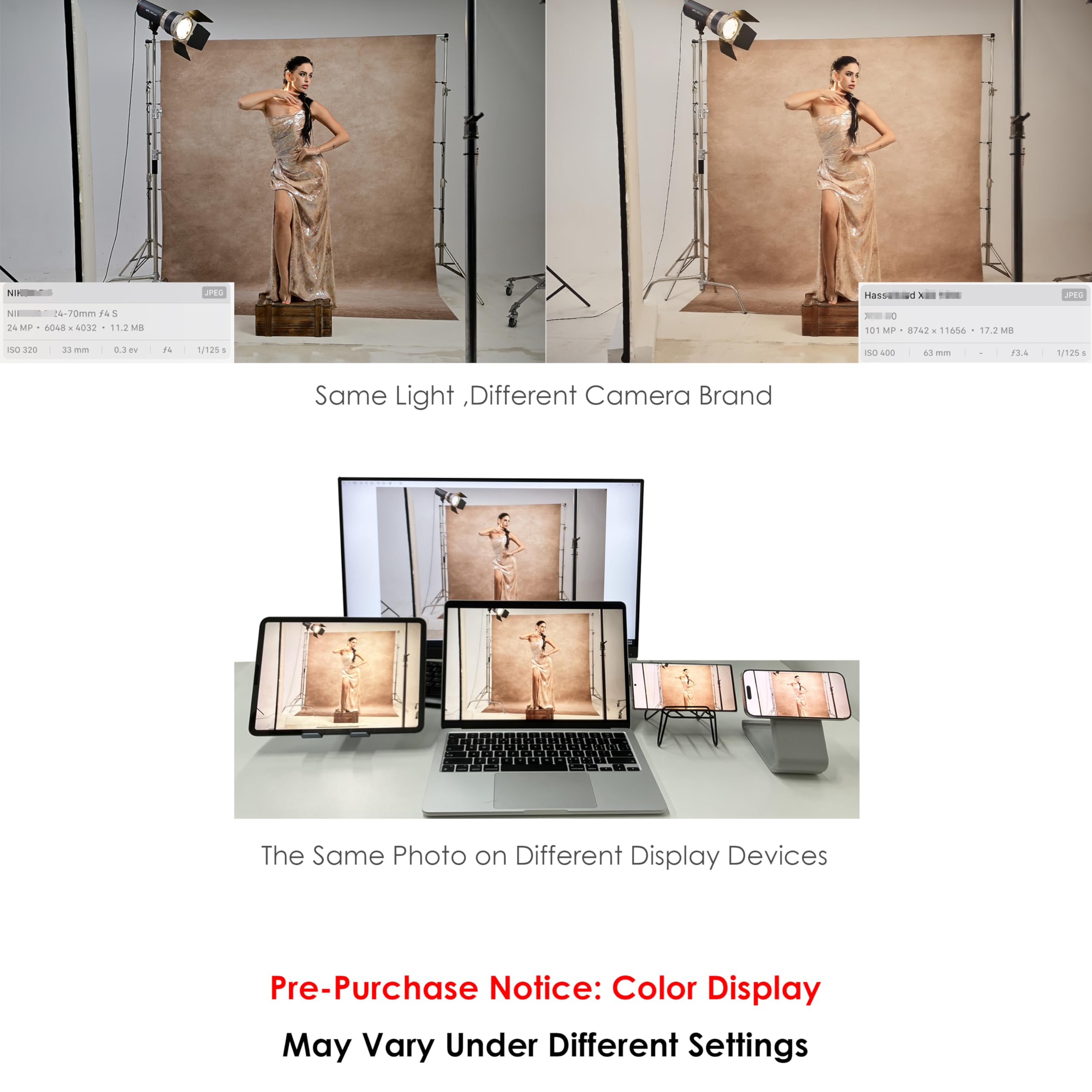 UrcTepics 6x8ft Red Abstract Photography Backdrop for Studio Portraits, Headshots - Textured Professional Background Cloth: 8×12 ft Beige