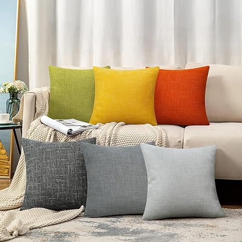 Miniatura 7 de Merrycolor Juego de 4 fundas de almohada decorativas de felpilla suave de 18 x 18 pulgadas, para sofá, cama, fundas de almohada cuadradas modernas