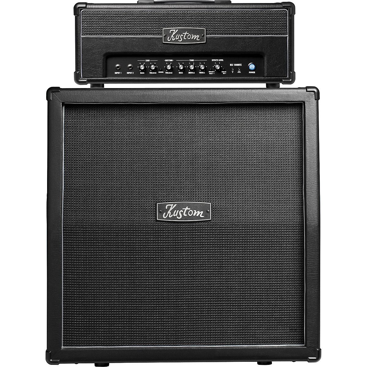 Kustom Kg100hfx And Kg412 Half Stack Black Slant
