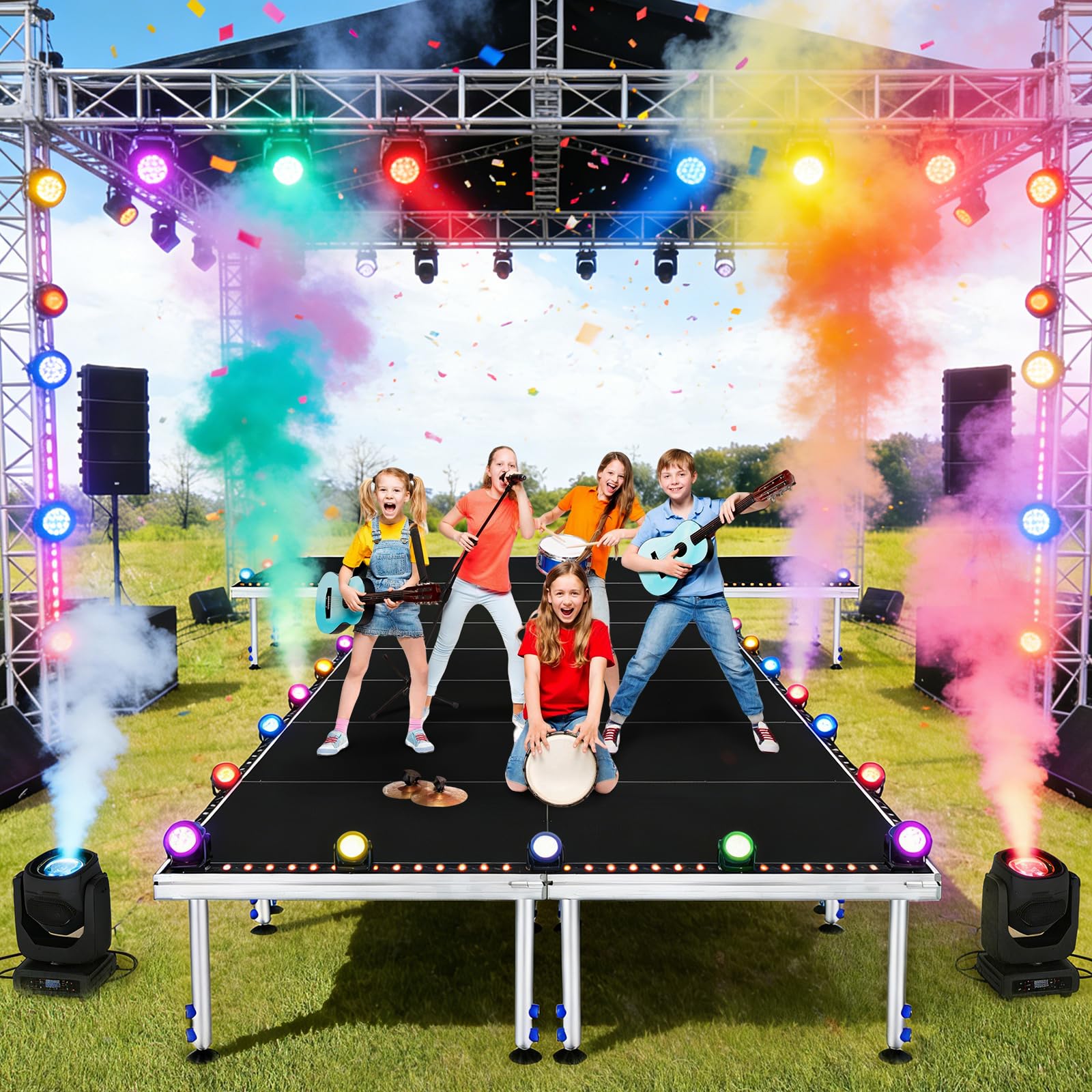 8‘x16’ Portable Stage Platform – Modular Folding Aluminum Riser System