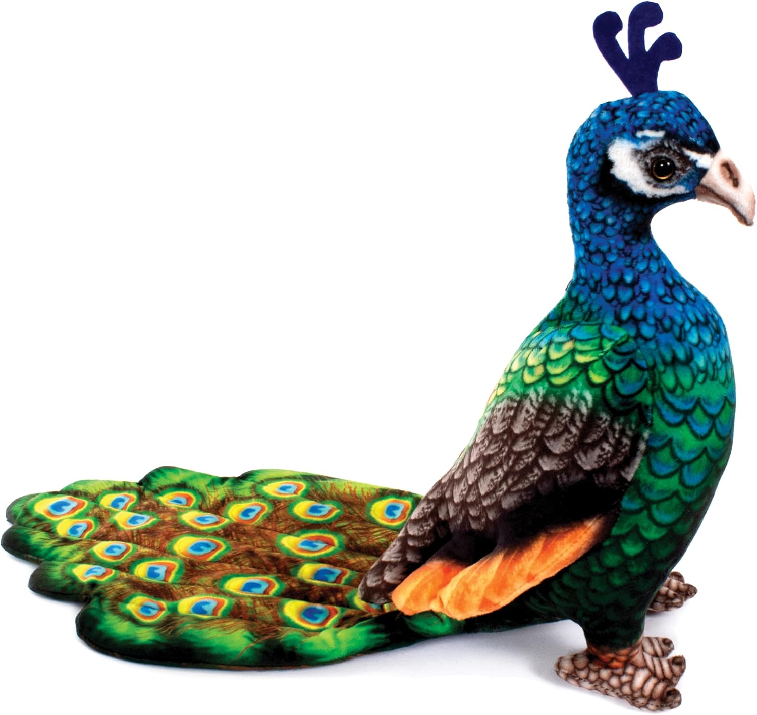 Real Planet 14" Peacock Stuffed Animal - Exquisite Peacock Animal Plush Toy, Colorful and Majestic Design, Soft and Cuddly Gift for All Ages (Peacock Blue)