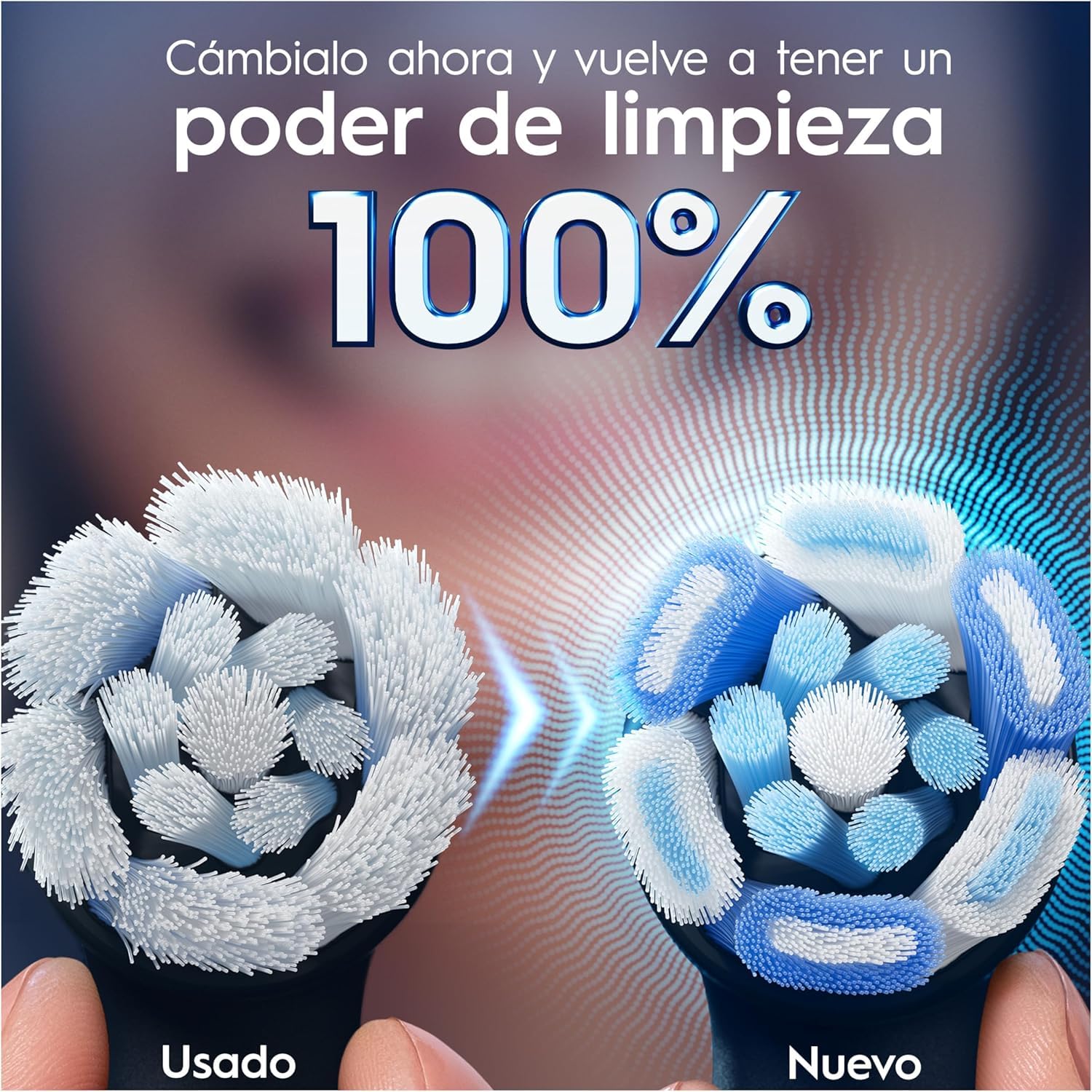 Oral-B Series iO Ultimate Clean Cabezales De Recambio Originales, Pack de 2 Recambios Blancos Para Cepillos De Dientes Eléctricos Oral-B iO, Eliminación Profunda De La Placa Bacteriana