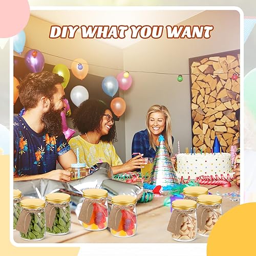 Miniatura 6 de Nitial Paquete de 50 tarros de plástico de 5 onzas con tapas de aluminio, pequeños recipientes de plástico para yogur con tapas, tarros de regalo