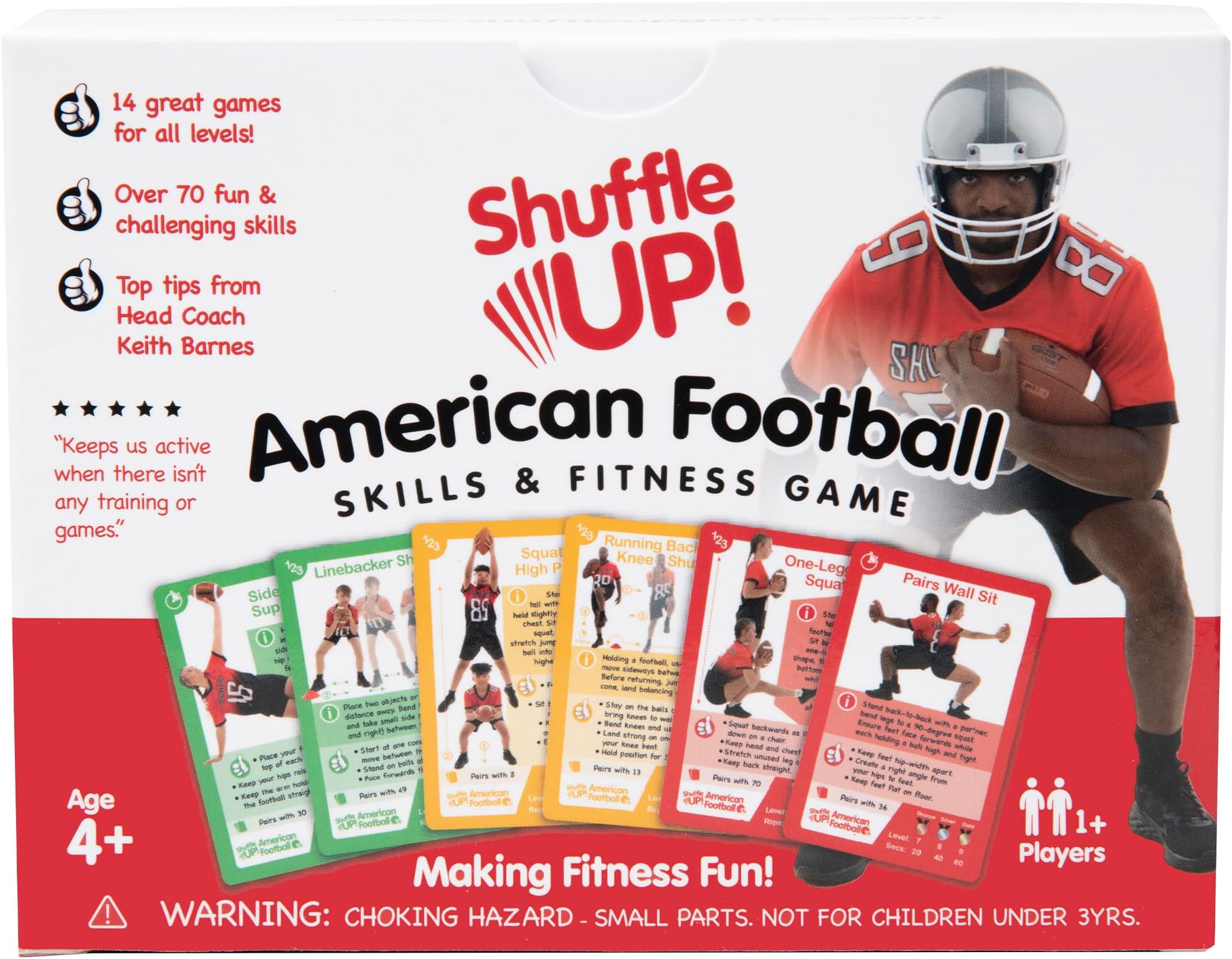 - American Football Card Game – Kids Outdoor Garden Games with 70+ Fun & Active Fitness Workout Cards, American Football Gifts for Boys & Girls, Fun Family Games