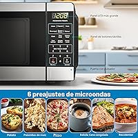 Vista 3 de Kenmore Horno microondas de mostrador, 6 menús preestablecidos automáticos, bloqueo para niños, funciones de descongelación y cocina rápida, 900