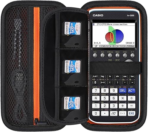 Elonbo Funda de transporte para calculadora gráfica de color Casio fx-CG50 PRIZM/fx-9750GIII/991ES Plus/ 991CW/ 115ES Plus/300ES/300MS estándar Negro