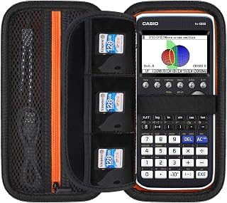 Elonbo Carrying Case for Casio fx-CG50 PRIZM/fx-9750GIII Color Graphing Calculator/ 991ES Plus/ 991CW/ 115ES Plus/ 300ES/ 300MS Standard Advanced Scientific Calculator, Mesh Pocket Fits Cable, Black