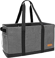 WONDAY Extra Large Standing Utility Tote Bag - Reusable Grocery Bag with Handles, 100lb Capacity, Collapsible