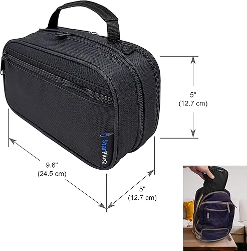 Miniatura 6 de Pequeño organizador de botellas de píldoras para viajes, bolsa de medicamentos, portador para medicamentos recetados - negro