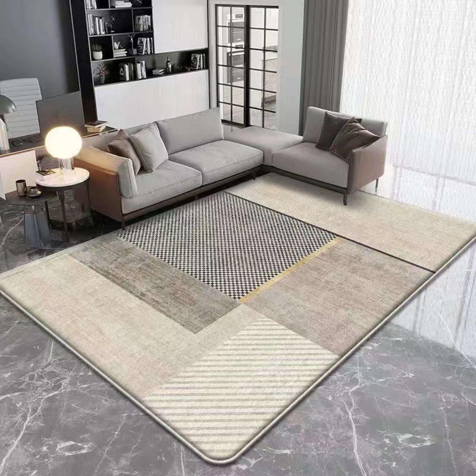 Carpettes antidérapantes pour chambre à coucher imitation cachemire