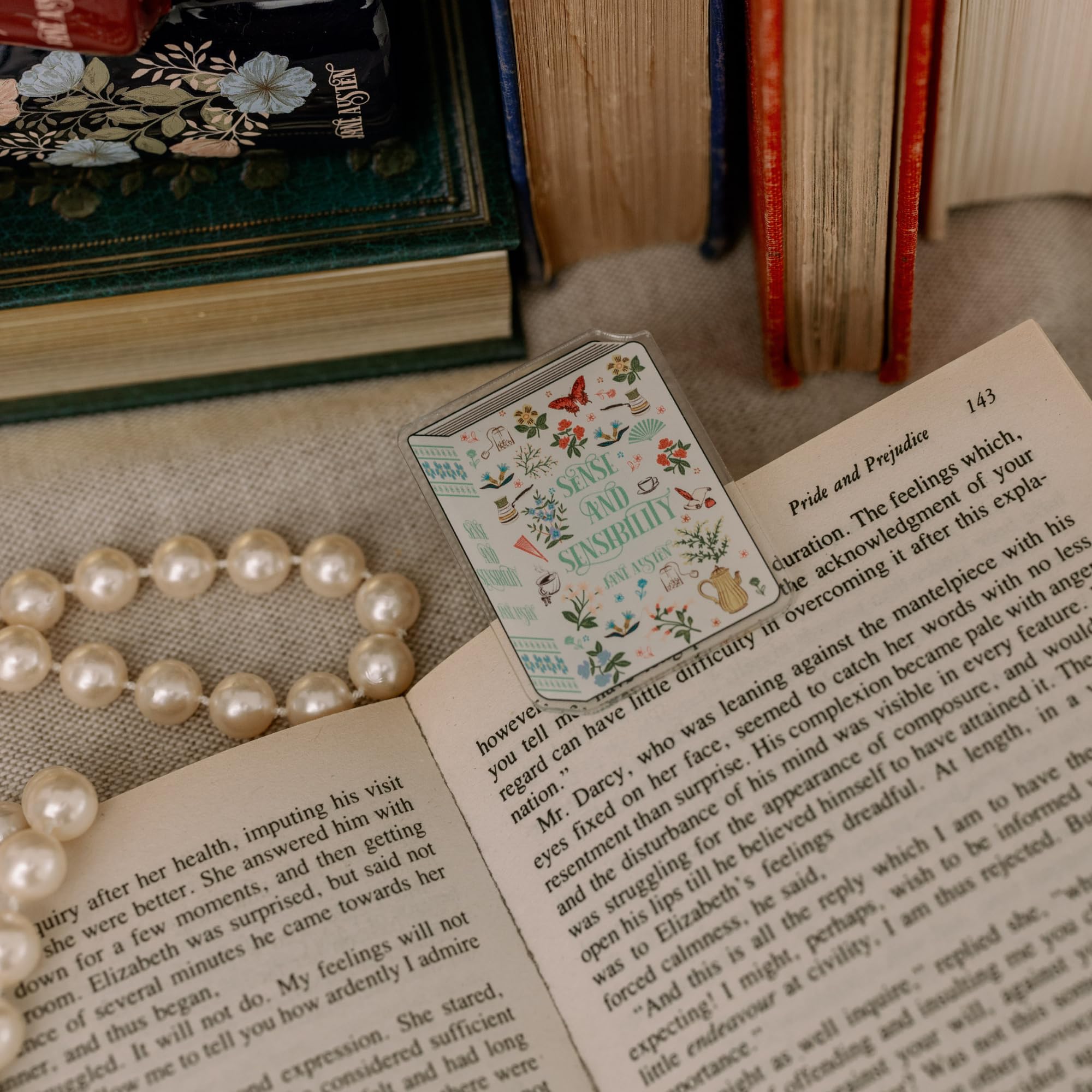 Steel Mill & Co Jane Austen Acrylic Document Clip Set of 3, Book Theme Organization Clips for Journaling, Gifts, Desk and Office Functional Decor (Pride & Prejudice, Sense & Sensibility, and Emma)