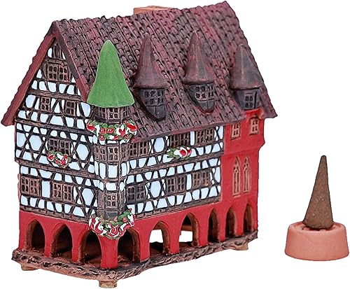 Miniatura 8 de Cerámica arte cono incienso titular decoración de habitación hecho a mano coleccionable miniatura ayuntamiento en Fulda, Hessen, Alemania R321