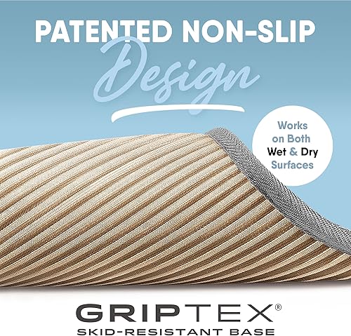 Miniatura 5 de MICRODRY Tapete de baño enmarcado de espuma viscoelástica de secado rápido con base GripTex antideslizante 17 x 24 pulgadas color aguamarina