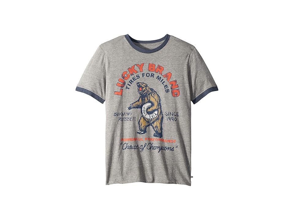 

Lucky Brand Kids Lucky Bear Short Sleeve Tee (Big Kids) (Grey Heather) Boy's T Shirt