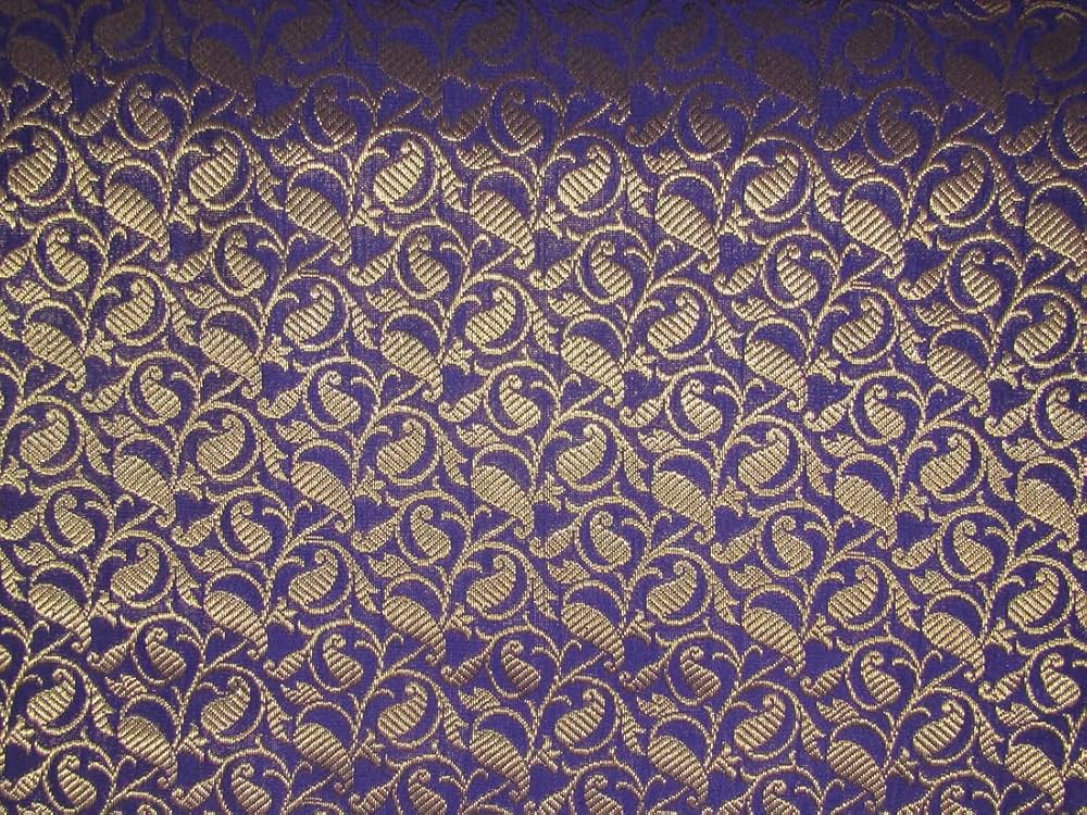 Amazon.com: Brocade Fabric Purple x Metallic Gold 44