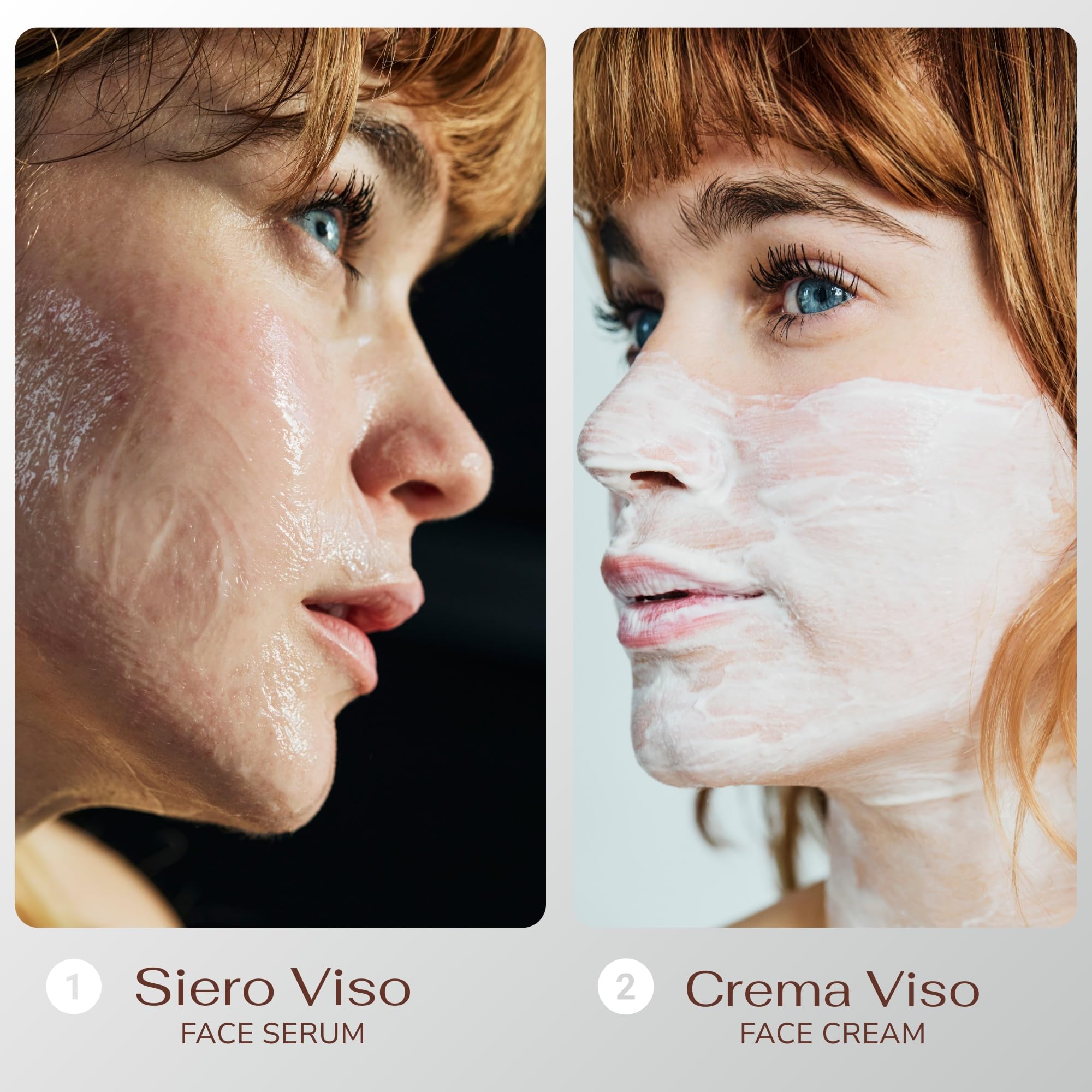 Demetra 2-in-1-Set – Gesichtscreme 85% und Gesichtsserum 90% – Schneckenschleim und Hyaluronsäure (50 ml und 30 ml) regenerierende Behandlung