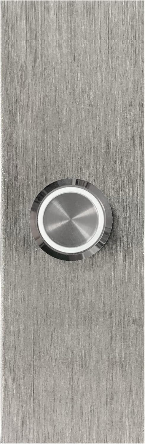 Seraph Doorbell, Brushed Aluminum, Screw Mount, Bright White LED, 4" tall