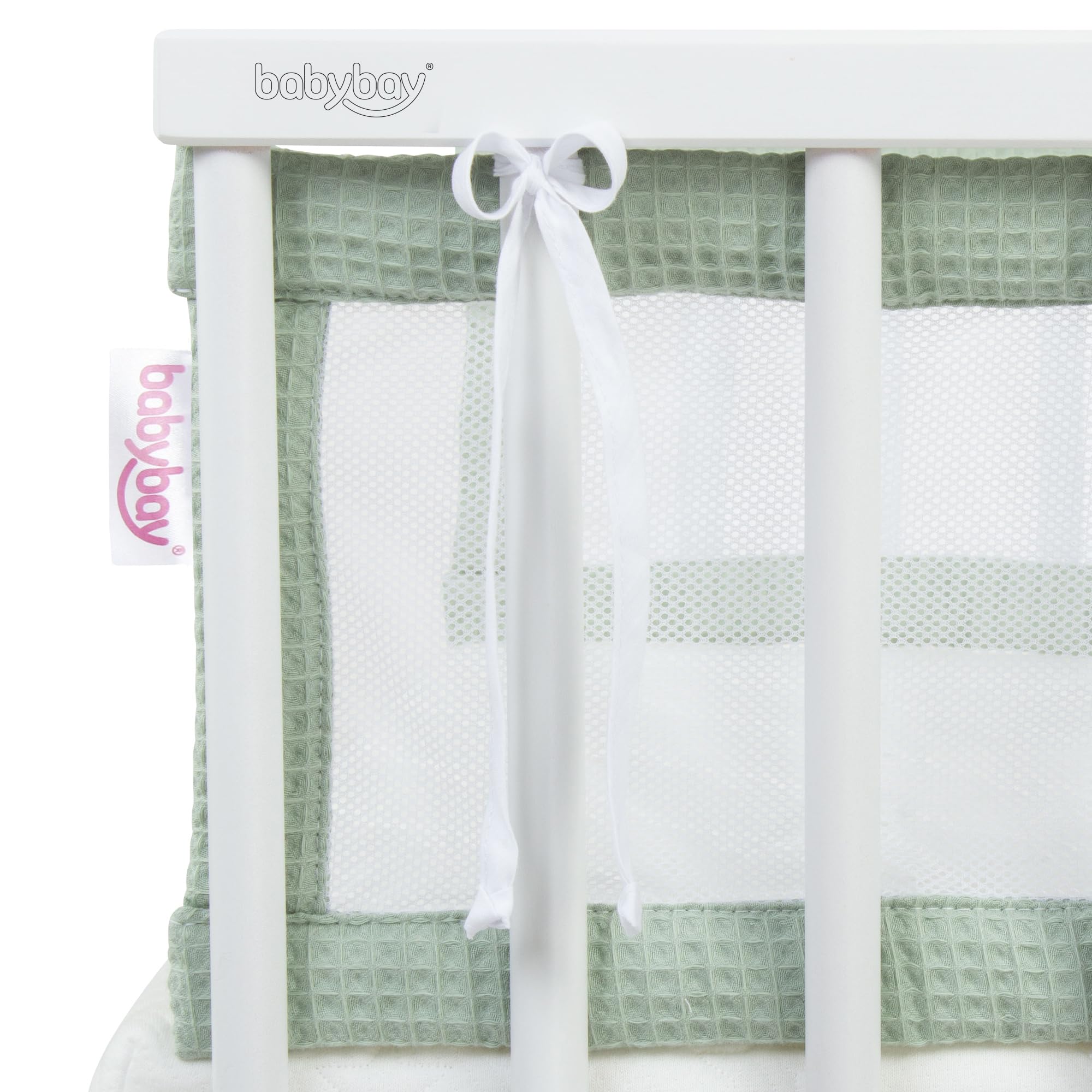 babybay Tour de lit en maille gaufrée compatible avec modèle original, vert jade