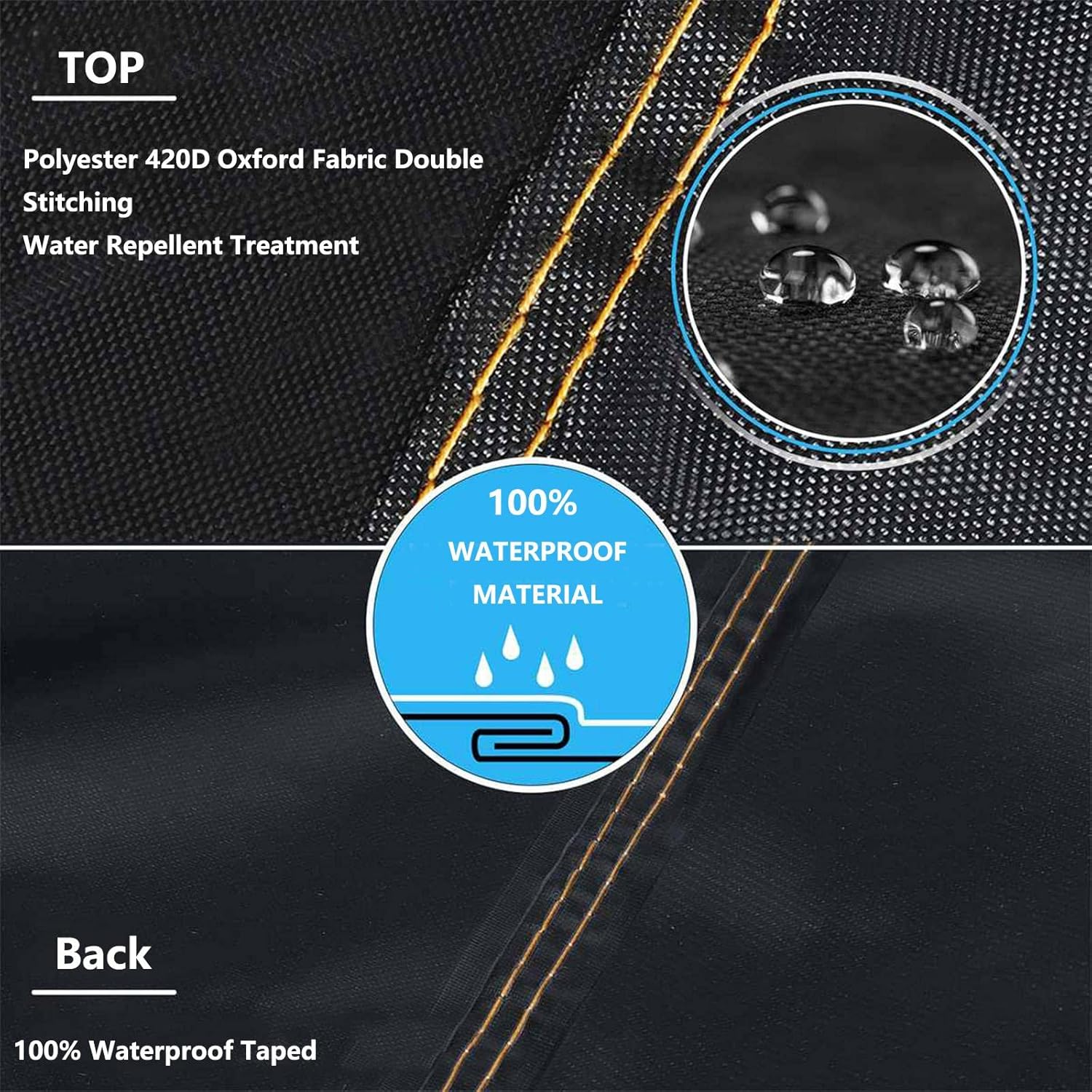 Garden Furniture Covers Waterproof, 420D Heavy Duty Oxford Fabric Outdoor Patio Furniture Cover for Winter Patio Sectional Couch Cover with Windproof Buckle Straps 43"L x 32"W x 24"H/110x80x60cm