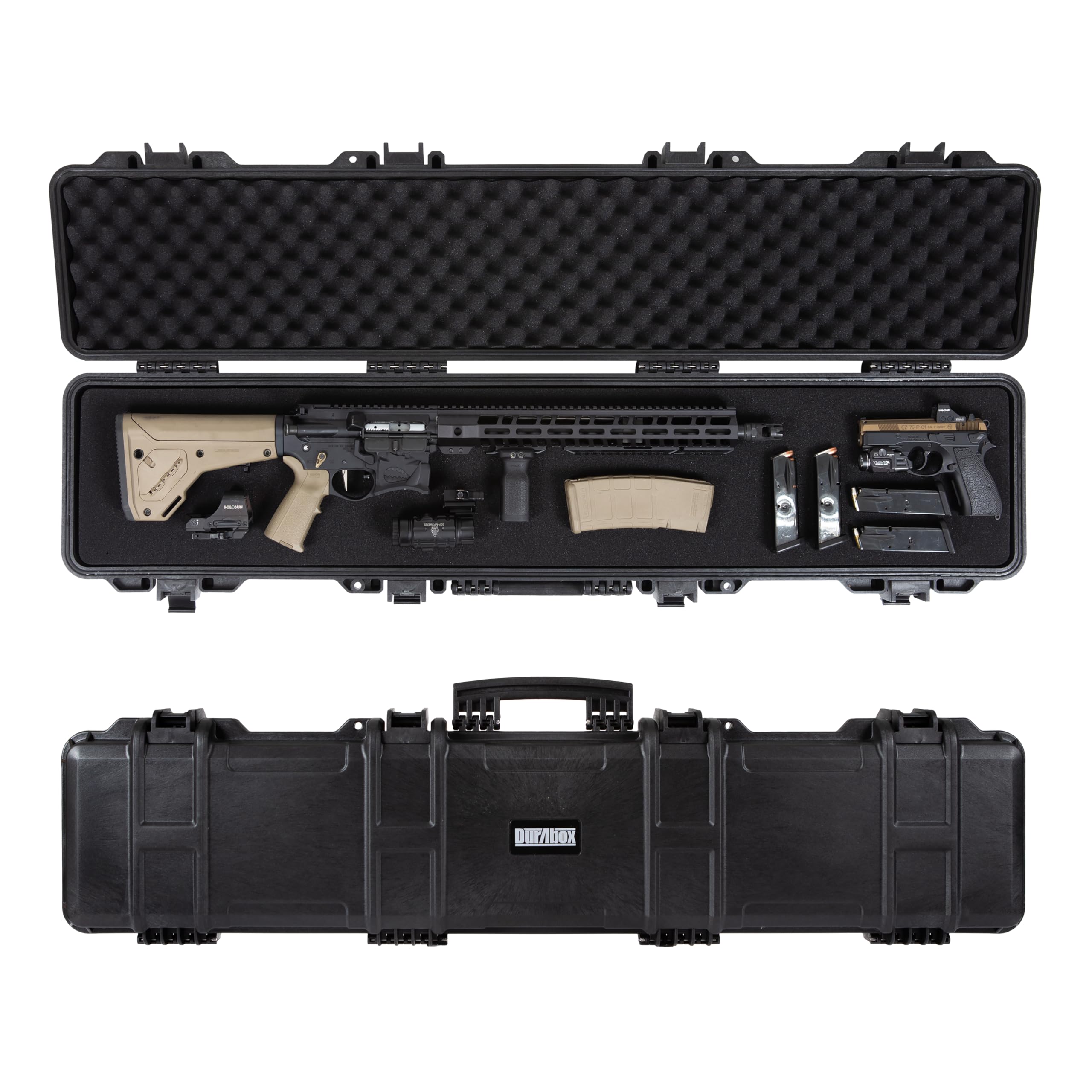 Durabox All Weather Hard Case 49 x 12 x 5” – TSA Approved Rifle Case with Customizable Foam, Ergonomic Handle - Waterproof Travel Case for Rifles, Guns, Shotguns, Ammo, Scopes and Other Gear