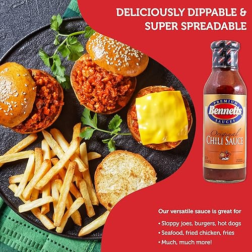 Miniatura 9 de Bennett's Salsa de chile original, botella de 12 onzas, paquete de 3, sabor casero clásico, básico de despensa kosher, salsa dulce y picante para
